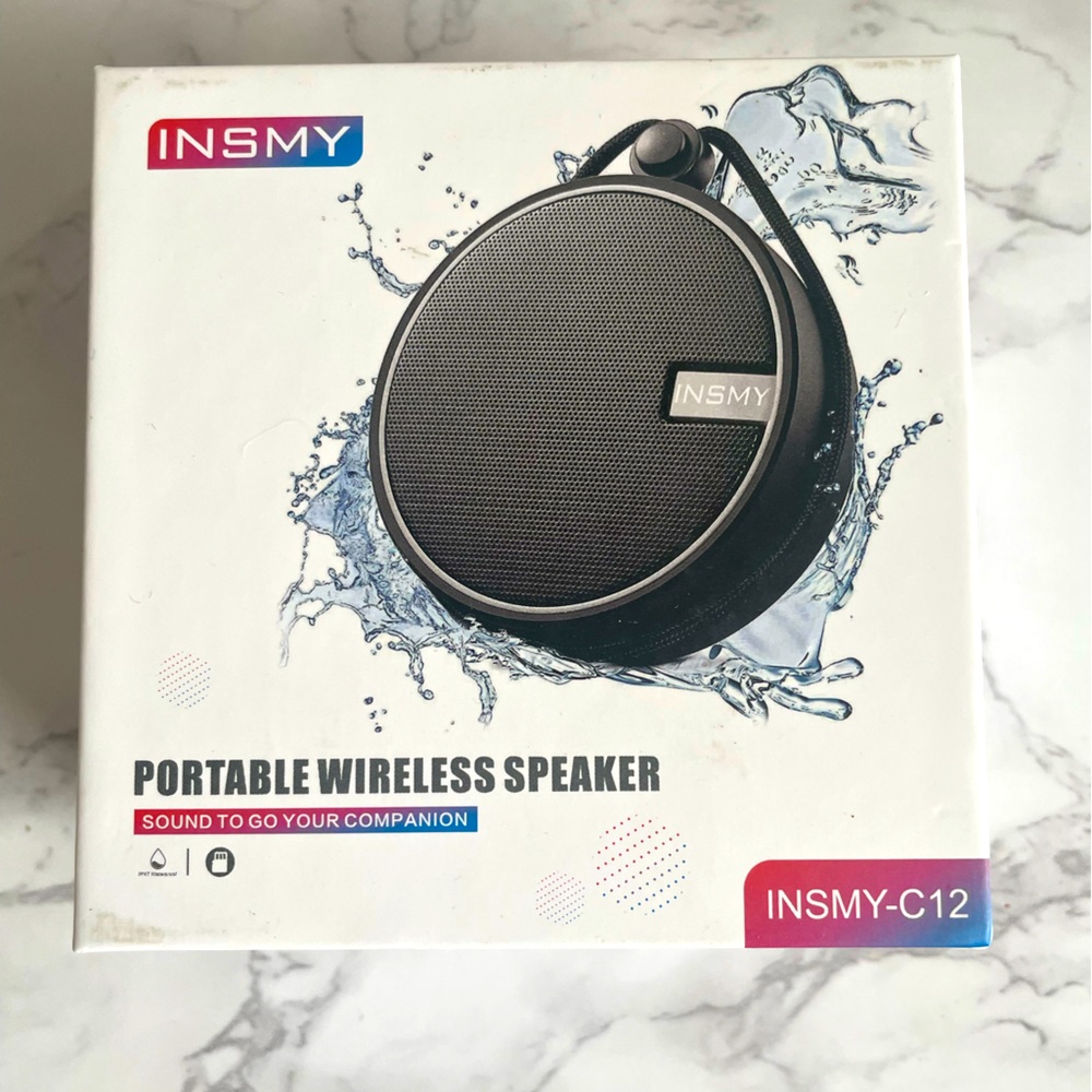 Insmy Portable Wireless Waterproof Shower Speaker, NEW!